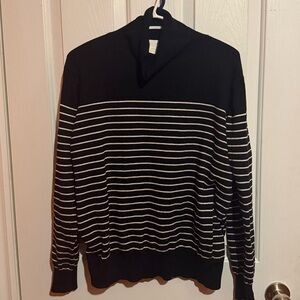 Black and White H&M Striped Sweater